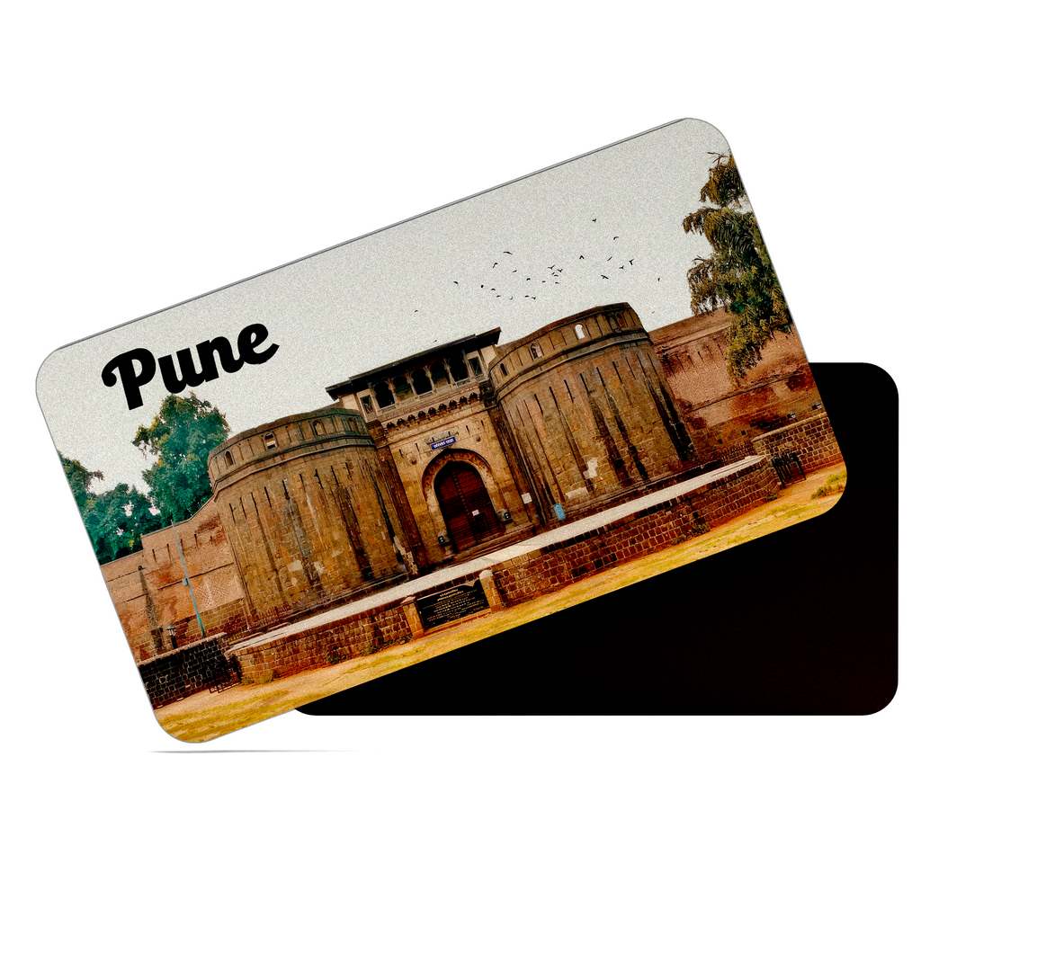 dhcrafts Multicolor Maharashtra Pune Design Rectangular Rubber Matte Finish Fridge Magnet / Magnetic Card Pack of 1 (8.6cm x 5.4cm)